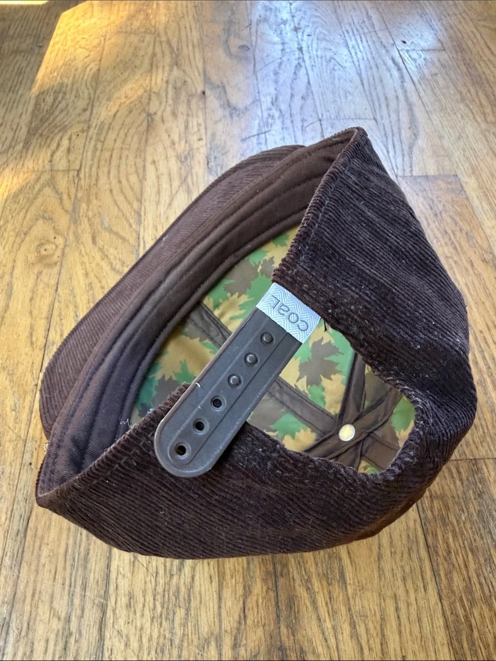 Men's Brown Corduroy Deer Embroidered Snapback Hat